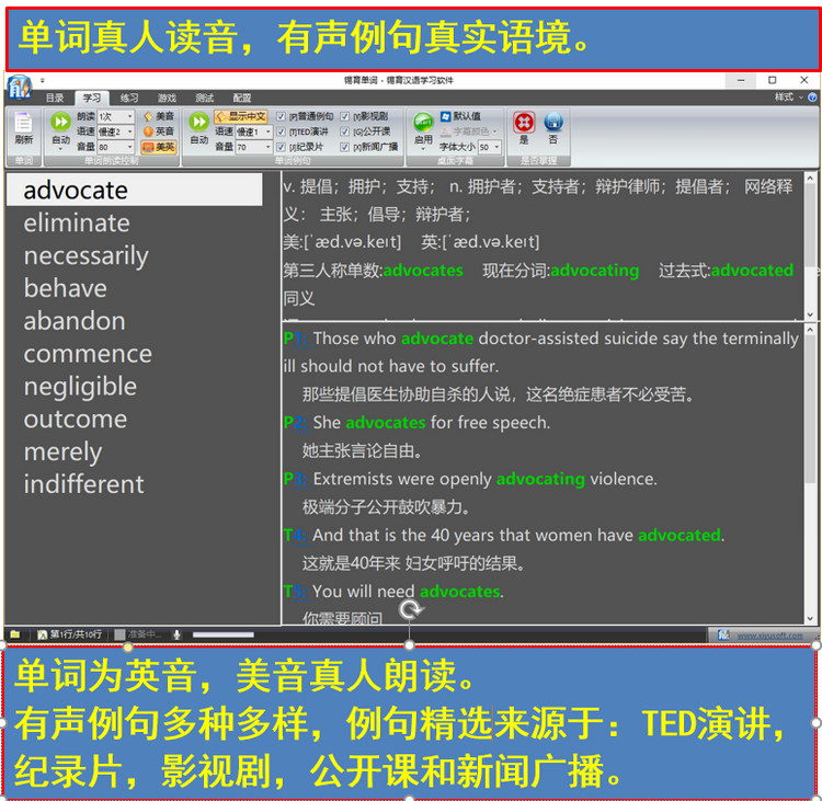 锡育英语背单词软件功能